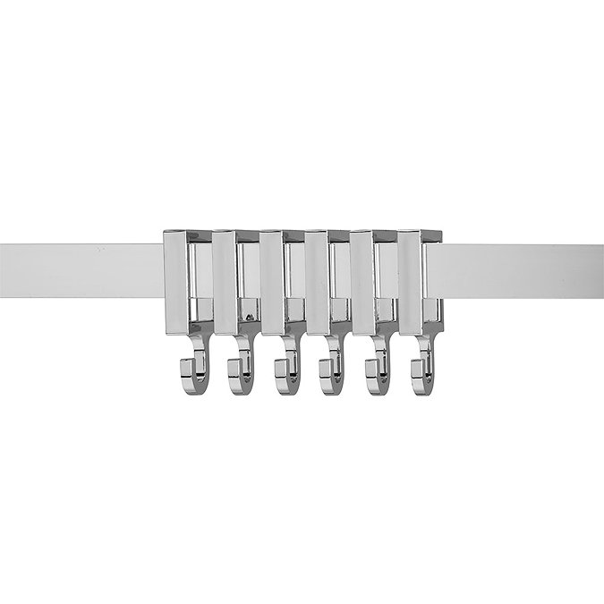 Croydex Contemporary Luxury Chrome Square Shower Curtain Rod - AD116441  Feature Large Image