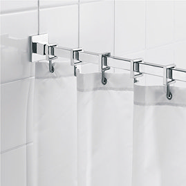 Croydex Contemporary Luxury Chrome Square Shower Curtain Rod - AD116441 Large Image