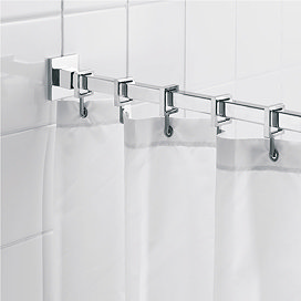 Croydex Contemporary Luxury Chrome Square Shower Curtain Rod - AD116441 Large Image