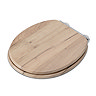 Croydex Corella Grey Oak Effect Flexi-Fix Toilet Seat with Soft Close and Quick Release - WL605231H 