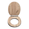 Croydex Corella Grey Oak Effect Flexi-Fix Toilet Seat with Soft Close and Quick Release - WL605231H 