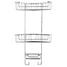 Croydex Corner Shower Storage Basket Chrome - 3 Tier  Standard Large Image