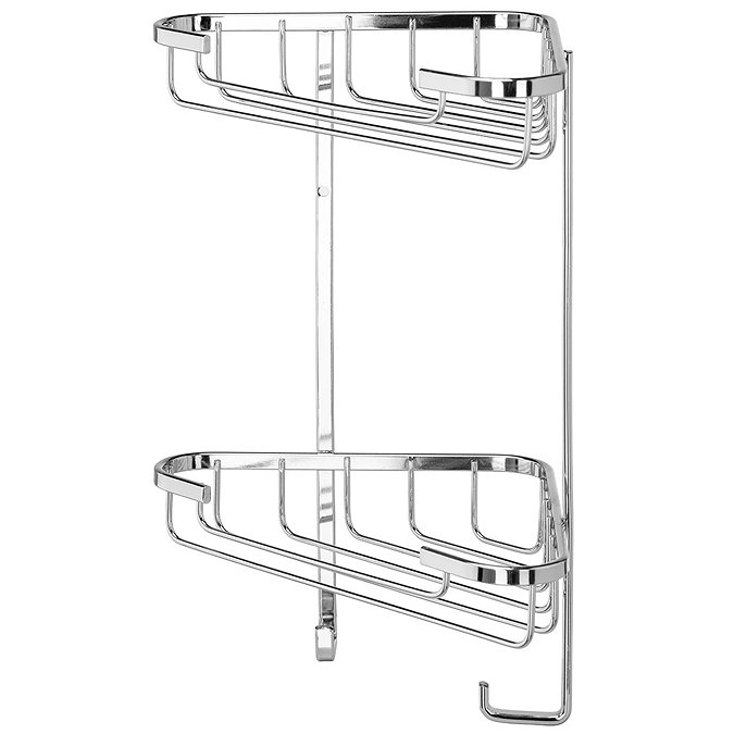 Croydex Corner Shower Storage Basket Chrome (Small - 2 Tier) Profile Large Image