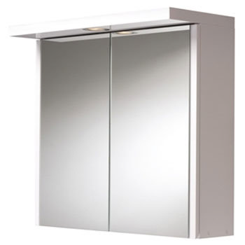 Croydex - Country Double-Door Illuminated Mirror Cabinet with Shaver Socket - White MDF - WC411022E Large Image