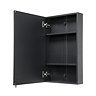 Croydex Dawley Matt Black 400mm Single Door Mirror Cabinet - WC930021  additional Large Image