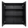 Croydex Dawley Matt Black 600mm Double Door Mirror Cabinet - WC930221  Feature Large Image