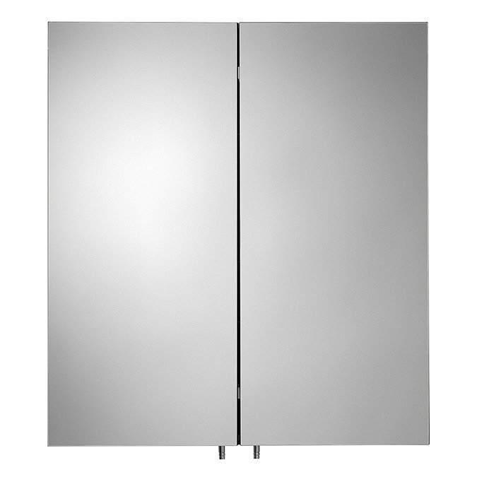 Croydex Dawley Matt Black 600mm Double Door Mirror Cabinet - WC930221  Standard Large Image