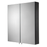 Croydex Dawley Matt Black 600mm Double Door Mirror Cabinet - WC930221  In Bathroom Large Image