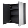 Croydex Dawley Matt Black 600mm Double Door Mirror Cabinet - WC930221  additional Large Image