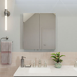 Croydex Dawley White Steel Double Door Mirror Cabinet with FlexiFix - WC930222 Medium Image