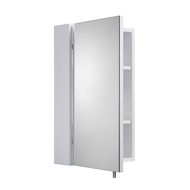 Croydex Dawley White Steel Single Door Mirror Cabinet with FlexiFix - WC930022  In Bathroom Large Im