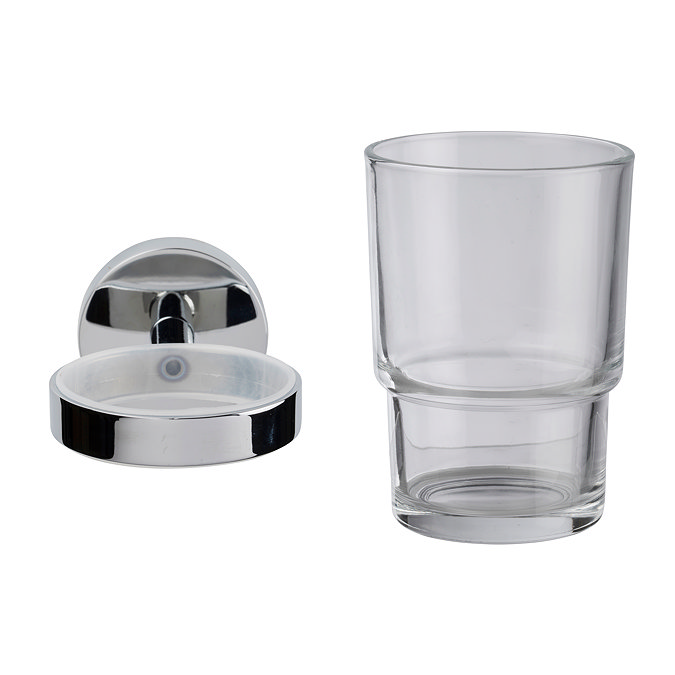 Croydex Epsom Flexi-Fix Tumbler & Chrome Holder