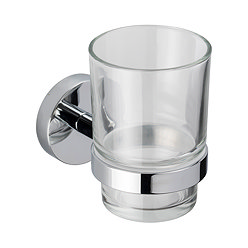 Croydex Epsom Flexi-Fix Tumbler & Chrome Holder