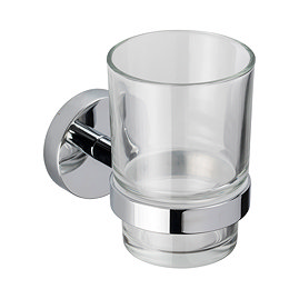 Croydex Epsom Flexi-Fix Tumbler & Chrome Holder