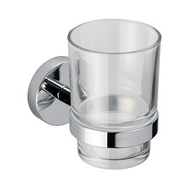 Croydex Epsom Flexi-Fix Tumbler & Chrome Holder