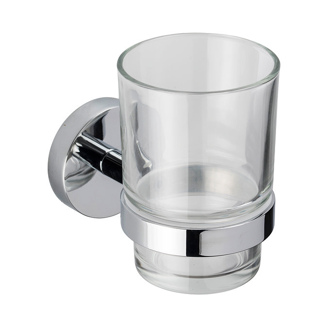 Croydex Epsom Flexi-Fix Tumbler & Chrome Holder