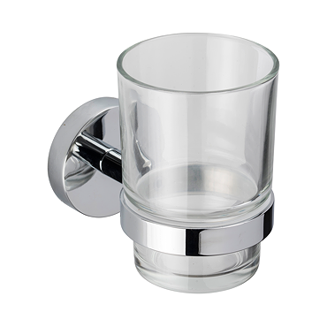 Croydex Epsom Flexi-Fix Tumbler & Chrome Holder