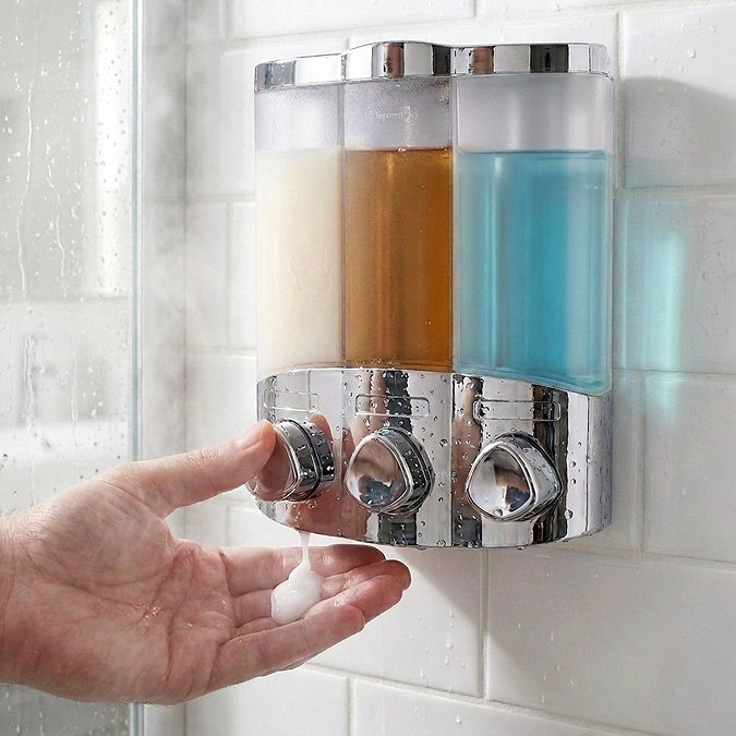 Croydex Euro Soap Dispenser Trio - Chrome
