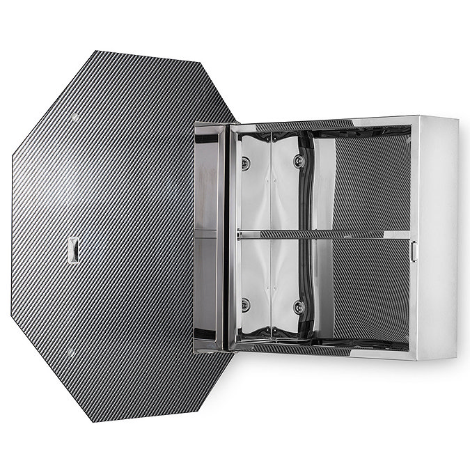 Croydex Favo Octagonal Mirrored Door Cabinet with Bevelled Edging - WC970005  Feature Large Image