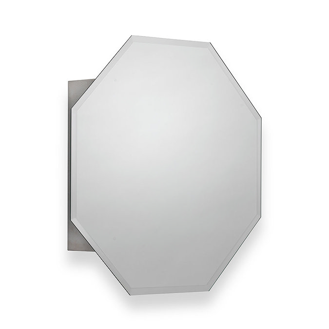 Croydex Favo Octagonal Mirrored Door Cabinet with Bevelled Edging - WC970005  In Bathroom Large Imag