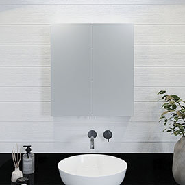 Croydex Finchley Stainless Steel Double Door Mirror Cabinet with FlexiFix - WC940205 Medium Image
