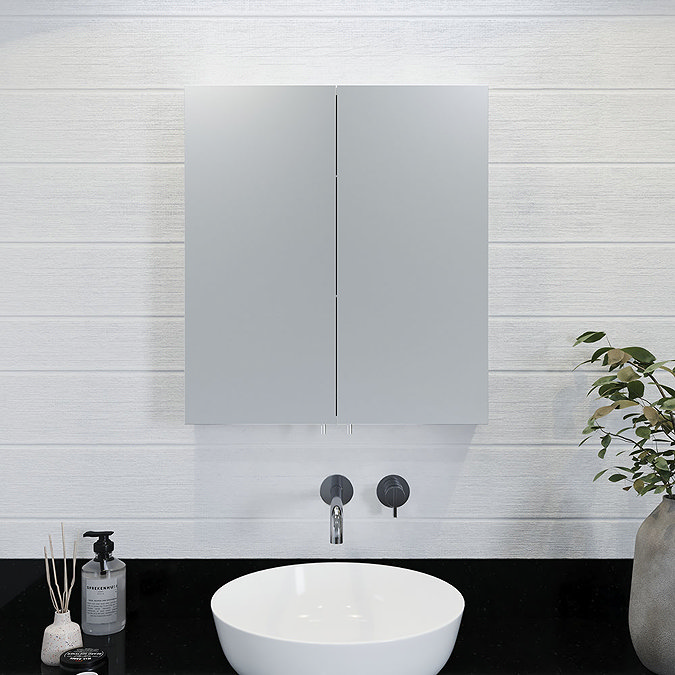 Croydex Finchley Stainless Steel Double Door Mirror Cabinet with FlexiFix - WC940205 Large Image