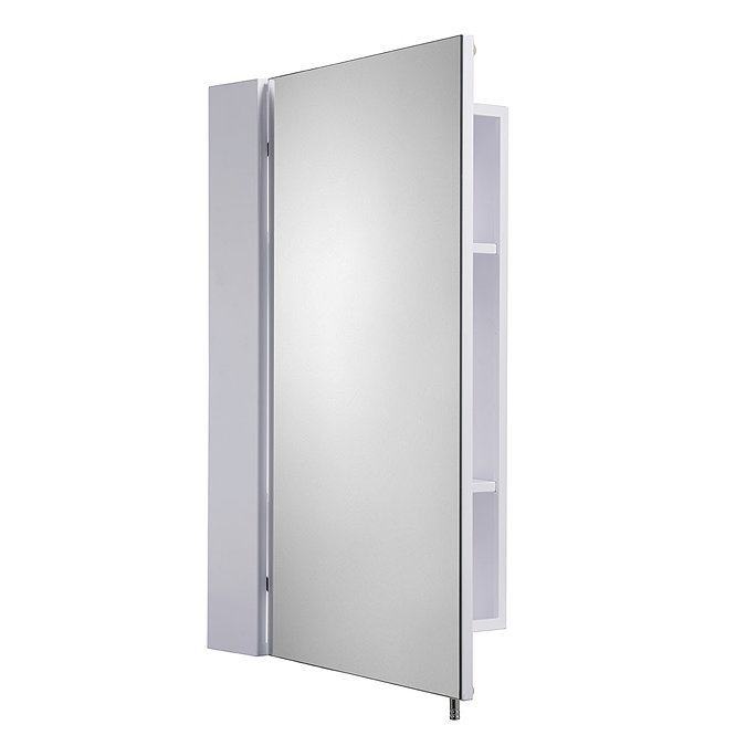 Croydex Finchley Stainless Steel Single Door Mirror Cabinet with FlexiFix - WC940005  In Bathroom La