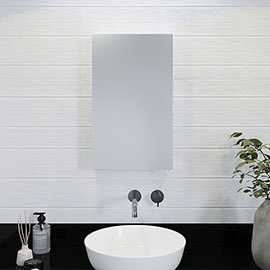 Croydex Finchley Stainless Steel Single Door Mirror Cabinet with FlexiFix - WC940005 Medium Image