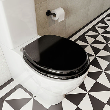 Croydex Flexi-Fix Black Quartz Effect Anti-Bacterial Toilet Seat - WL601821H  Profile Large Image