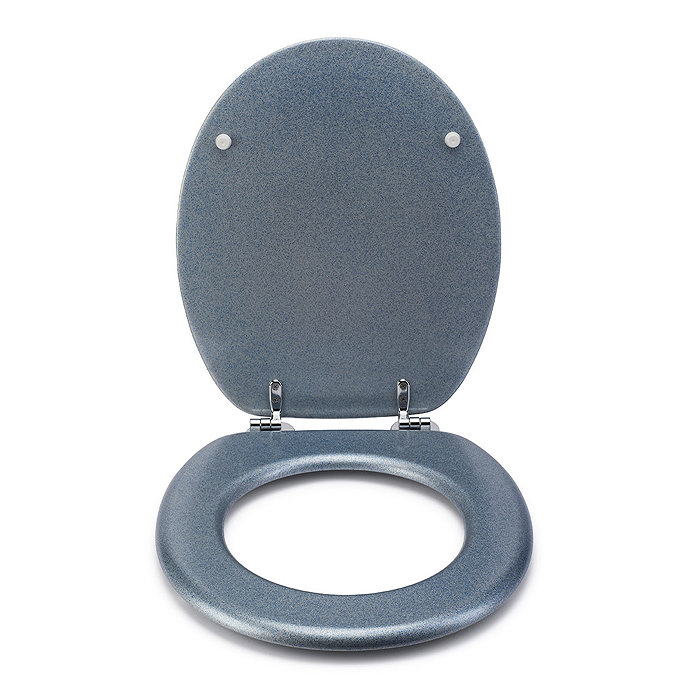 Croydex Flexi-Fix Blue Quartz Effect Anti-Bacterial Toilet Seat - WL601824H  Feature Large Image