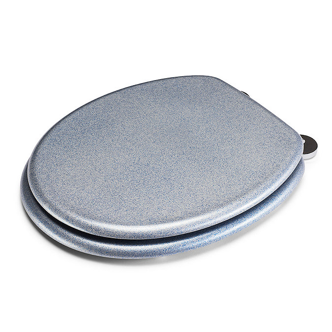 Croydex Flexi-Fix Blue Quartz Effect Anti-Bacterial Toilet Seat - WL601824H Standard Large Image