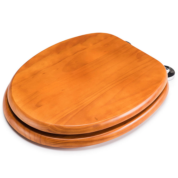 Croydex Flexi-Fix Davos Antique Effect Solid Pine Anti-Bacterial Toilet Seat - WL602250H  Profile La