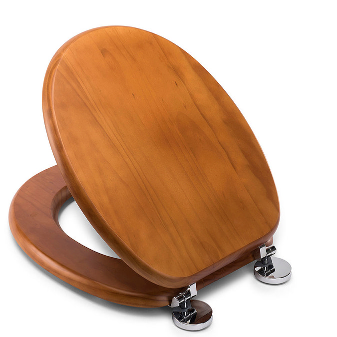 Croydex Flexi-Fix Davos Antique Effect Solid Pine Anti-Bacterial Toilet Seat - WL602250H  Feature La