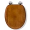 Croydex Flexi-Fix Davos Antique Effect Solid Pine Anti-Bacterial Toilet Seat - WL602250H  In Bathroo