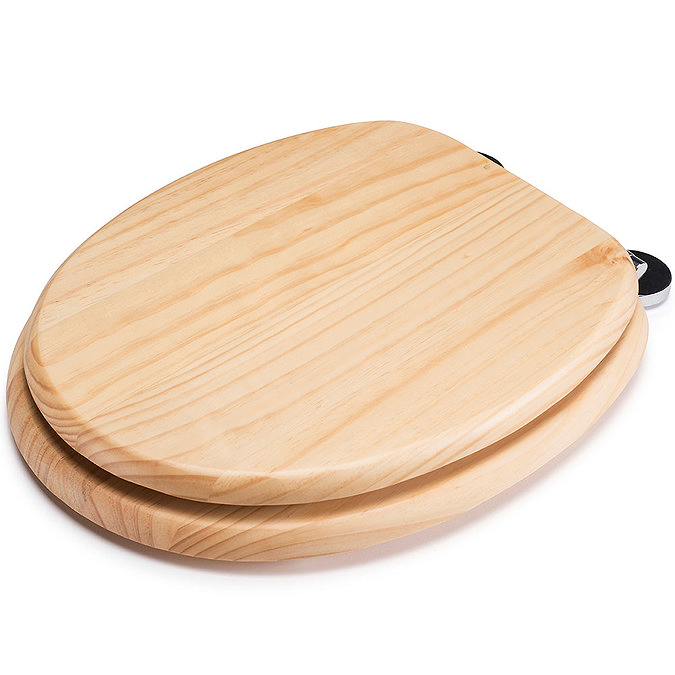 Croydex Flexi-Fix Davos Blonded Effect Solid Pine Anti-Bacterial Toilet Seat - WL602272H  Profile La