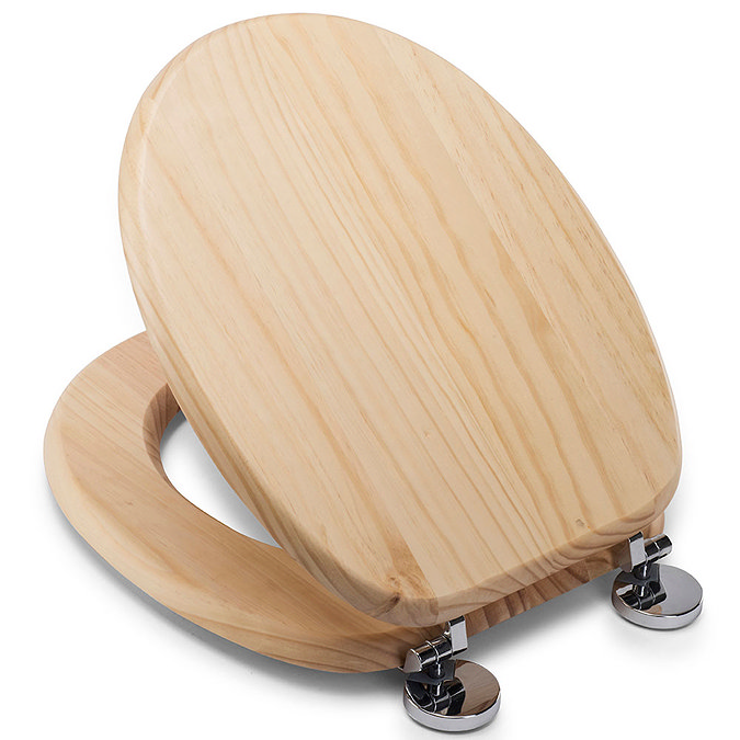 Croydex Flexi-Fix Davos Blonded Effect Solid Pine Anti-Bacterial Toilet Seat - WL602272H  Standard L