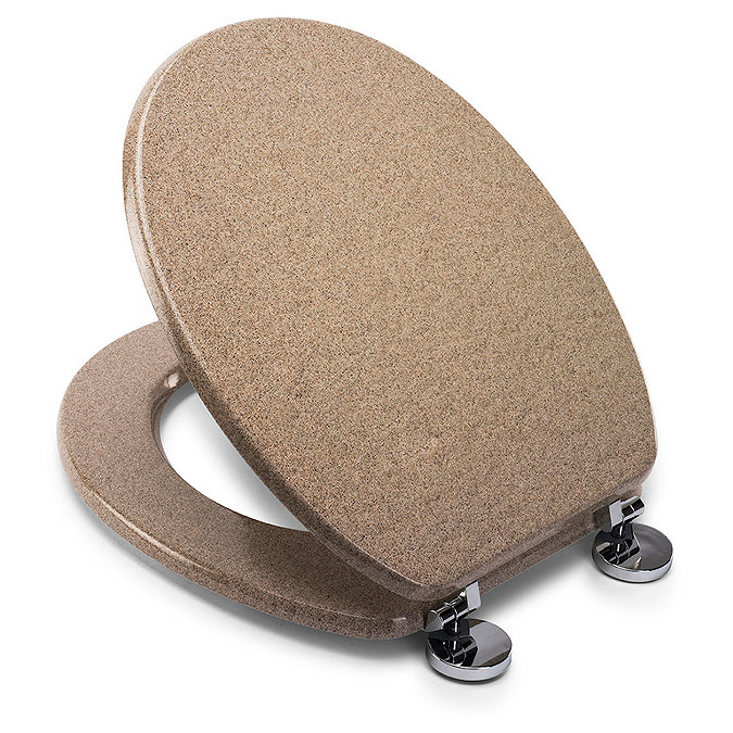 Croydex Flexi-Fix Dorney Sandstone Effect Anti-Bacterial Toilet Seat - WL601915H  Profile Large Image