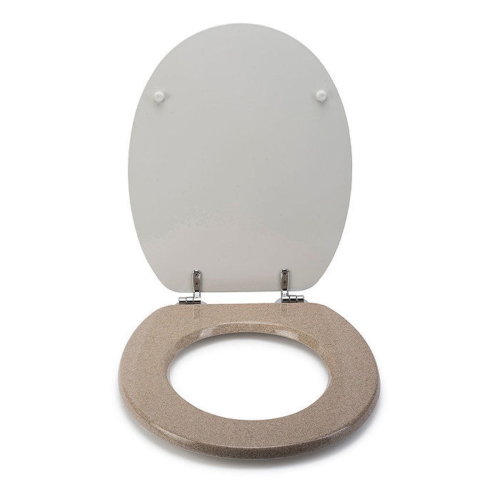 Croydex Flexi-Fix Dorney Sandstone Effect Anti-Bacterial Toilet Seat - WL601915H  Standard Large Image
