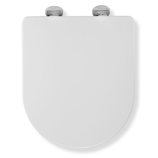 Croydex FlexiFix Eyre DShape White AntiBacterial Toilet Seat with