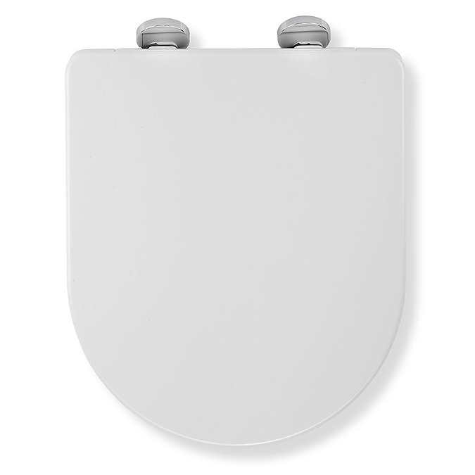 Croydex Flexi-Fix Eyre D-Shape White Anti-Bacterial Toilet Seat with Soft Close and Quick Release - WL601522H  Profile Large Image