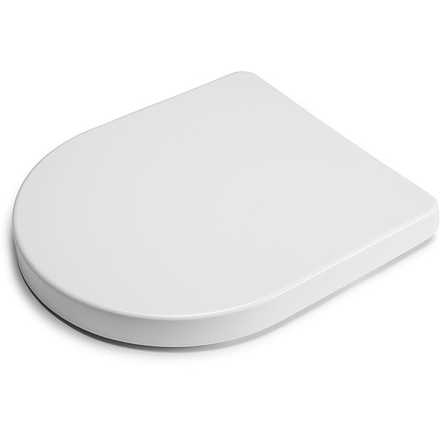 Croydex FlexiFix Eyre DShape White AntiBacterial Toilet Seat with Soft Close and Quick Release
