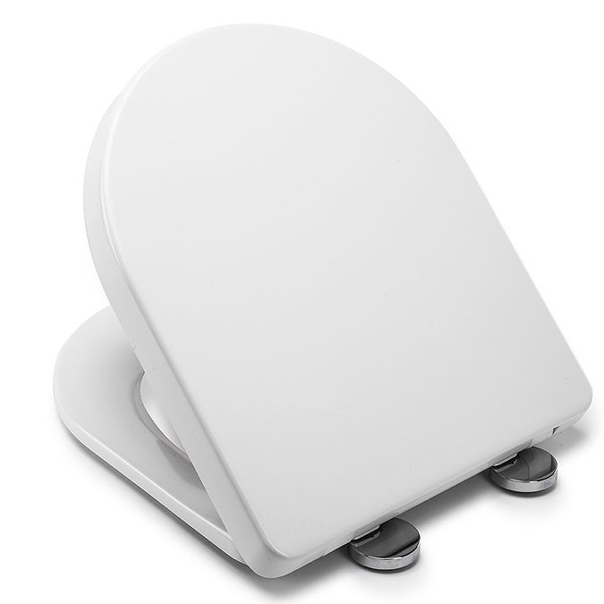 Croydex Flexi-Fix Eyre D-Shape White Anti-Bacterial Toilet Seat with Soft Close and Quick Release - WL601522H  Standard Large Image
