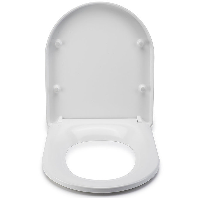 Croydex Flexi-Fix Eyre D-Shape White Anti-Bacterial Toilet Seat with Soft Close and Quick Release - WL601522H  In Bathroom Large Image