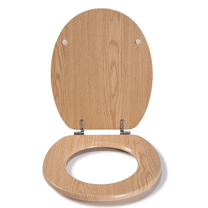 Croydex Flexi-Fix Geneva Oak Effect Anti-Bacterial Toilet Seat - WL602176H  Profile Large Image