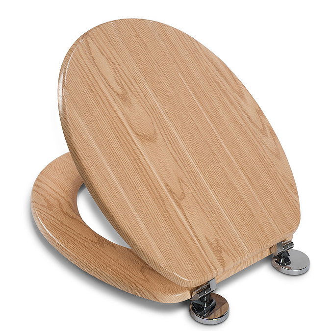 Croydex Flexi-Fix Geneva Oak Effect Anti-Bacterial Toilet Seat - WL602176H  Feature Large Image