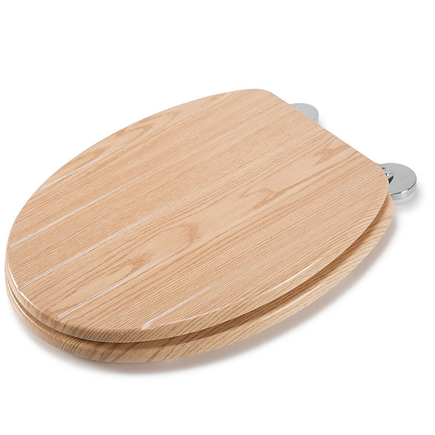 Croydex FlexiFix Geneva Oak Effect AntiBacterial Toilet Seat