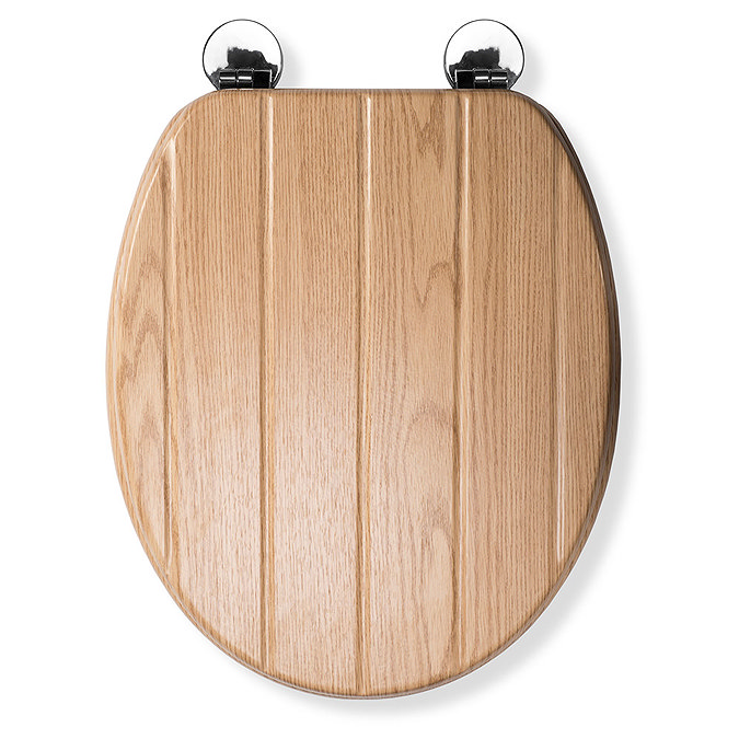 Croydex Flexi-Fix Geneva Oak Effect Anti-Bacterial Toilet Seat - WL602176H  additional Large Image