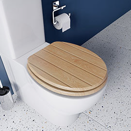 Croydex Flexi-Fix Geneva Oak Effect Anti-Bacterial Toilet Seat - WL602176H Medium Image