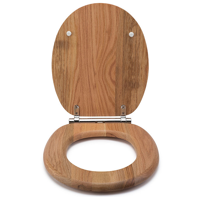 Croydex Flexi-Fix Rutland Solid Oak Anti-Bacterial Toilet Seat with Soft Close and Quick Release - W