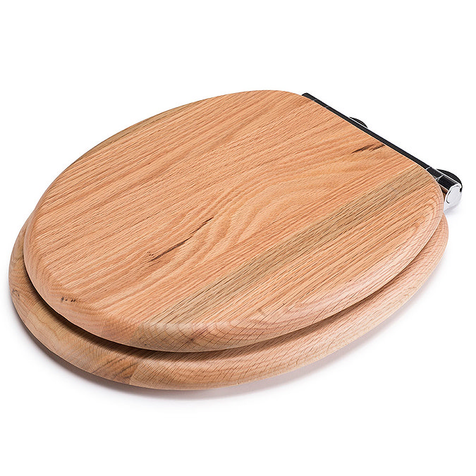 Croydex Flexi-Fix Rutland Solid Oak Anti-Bacterial Toilet Seat with Soft Close and Quick Release - W